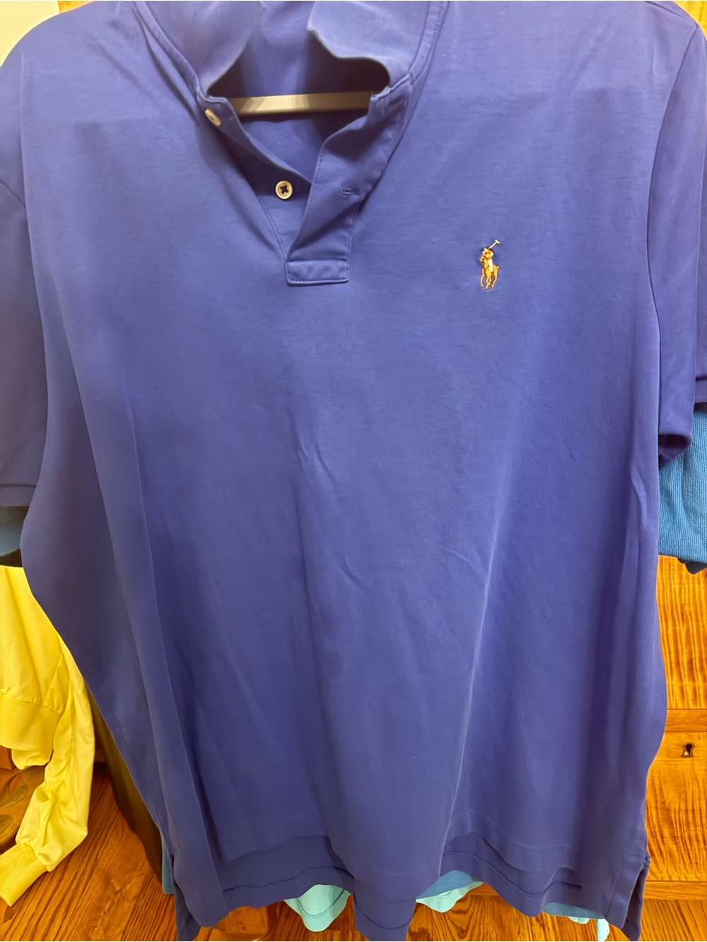 Ralph Lauren Blue Polo with Gold Pony Logo